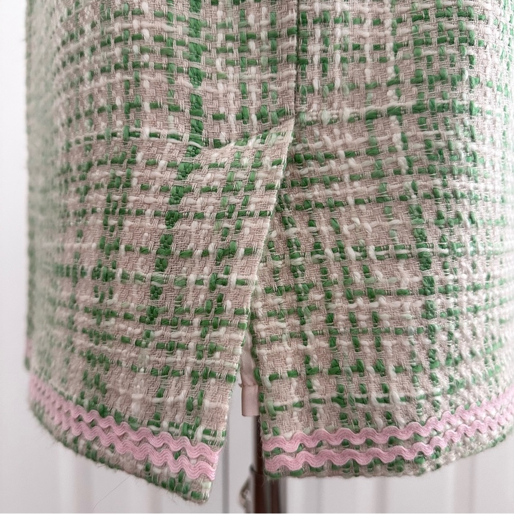 Isabel & Nina Elegant Green Tweed Women's Long Jacket and Skirt Suit, Size 2 - Picture 4 of 16